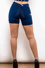 Load image into Gallery viewer, Full Size Side Stripe Buttoned Denim Shorts
