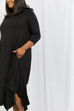 Load image into Gallery viewer, Celeste Good Days Full Size Round Neck Midi Dress in Black
