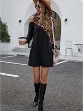 Load image into Gallery viewer, Two-Tone Long Sleeve Mini Dress
