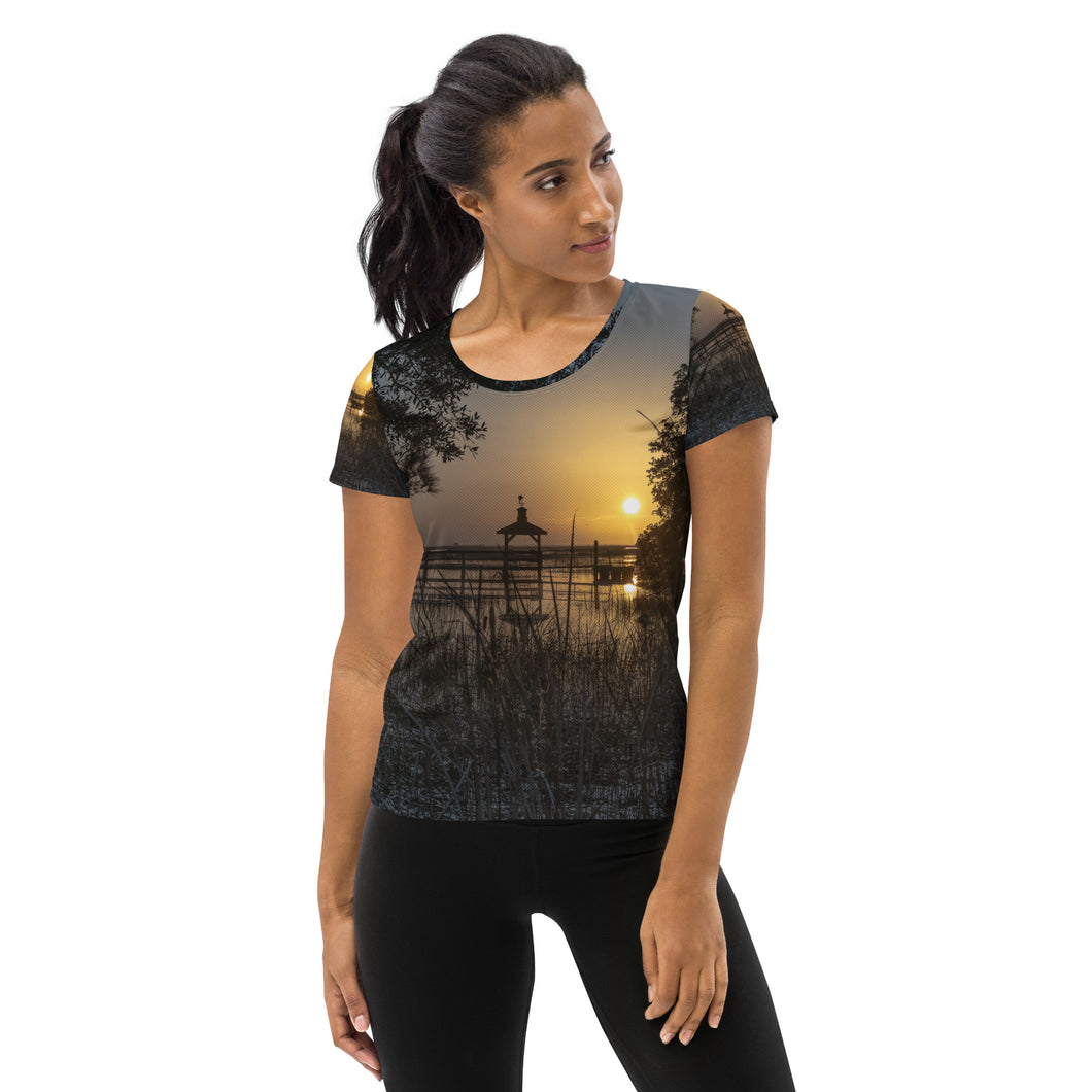 Murrells Inlet sunrise All-Over Print Women's Athletic T-shirt