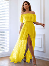 Load image into Gallery viewer, Off-Shoulder Layered Split Maxi Dress
