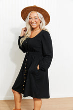 Load image into Gallery viewer, Scoop Neck Empire Waist Long Sleeve Mini Dress
