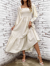 Load image into Gallery viewer, Smocked Square Neck Long Sleeve Dress
