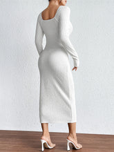 Load image into Gallery viewer, Square Neck Cutout Long Sleeve Dress
