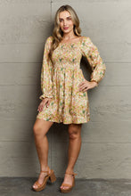 Load image into Gallery viewer, Floral Smocked Square Neck Dress
