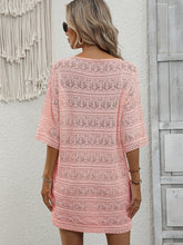 Load image into Gallery viewer, Openwork V-Neck Mini Knit Dress

