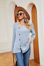 Load image into Gallery viewer, Decorative Button Slit Square Neck Top
