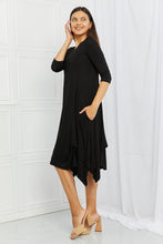 Load image into Gallery viewer, Celeste Good Days Full Size Round Neck Midi Dress in Black
