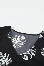Load image into Gallery viewer, Botanical Print V-Neck Puff Sleeve Blouse
