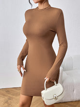 Load image into Gallery viewer, Long Sleeve Ribbed Mini Dress
