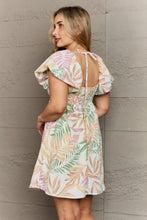 Load image into Gallery viewer, GeeGee Sugar &amp; Spice Multicolored Leaf Print Mini Dress
