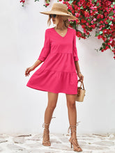 Load image into Gallery viewer, V-Neck Flare Sleeve Mini Dress
