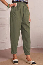 Load image into Gallery viewer, Elastic Waist Pocket Tapered Pants
