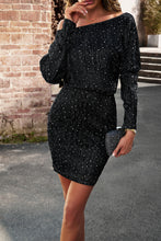 Load image into Gallery viewer, Sequin Off-Shoulder Mini Dress
