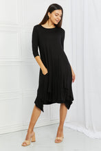 Load image into Gallery viewer, Celeste Good Days Full Size Round Neck Midi Dress in Black
