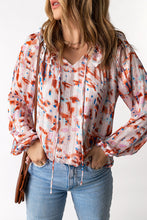Load image into Gallery viewer, Printed Ruffled Balloon Sleeve Blouse
