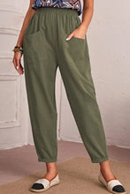 Load image into Gallery viewer, Elastic Waist Pocket Tapered Pants
