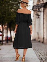 Load image into Gallery viewer, Frilled Off-Shoulder Flounce Sleeve Dress
