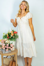 Load image into Gallery viewer, White Birch Flower Market Full Size Lace Trim Midi Dress
