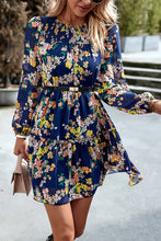 Load image into Gallery viewer, Smocked Floral Print Long Sleeve Mini Dress
