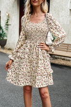Load image into Gallery viewer, Smocked Flounce Sleeve Ruffled Dress
