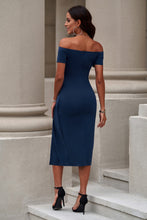 Load image into Gallery viewer, Off-Shoulder Short Sleeve Split Dress
