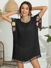 Load image into Gallery viewer, Tassel Boat Neck Flutter Sleeve Cover Up
