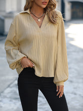 Load image into Gallery viewer, Johnny Collar Long Sleeve Blouse
