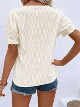 Load image into Gallery viewer, Ruffled Notched Short Sleeve T-Shirt
