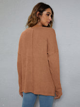Load image into Gallery viewer, Dropped Shoulder High-Low Waffle-Knit Top
