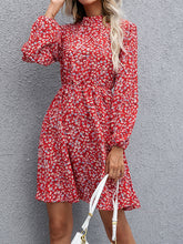 Load image into Gallery viewer, Floral Mock Neck Long Sleeve Dress
