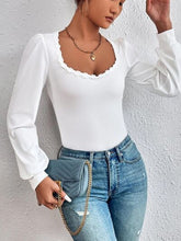 Load image into Gallery viewer, Applique Scoop Neck Long Sleeve T-Shirt
