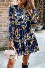 Load image into Gallery viewer, Smocked Floral Print Long Sleeve Mini Dress
