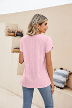 Load image into Gallery viewer, Eyelet Petal Sleeve V-Neck Knit Top

