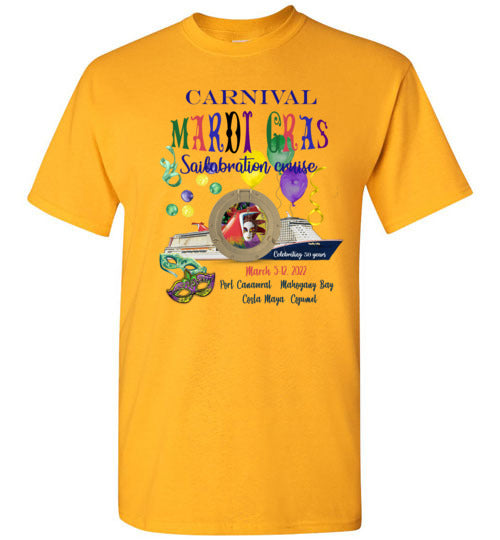 Gildan Short-Sleeve T-Shirt--Carnival Mardi Gras Sailabration Porthole shirt