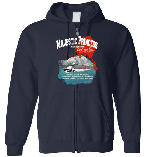 Gildan Zip Hoodie--Majestic Princess Denali Explorer Cruise