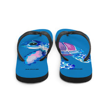 Load image into Gallery viewer, Sea Turtle Blue Flip-Flops
